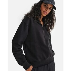 MATE the Label Black Half-Zip Pullover Sweatshirt medium